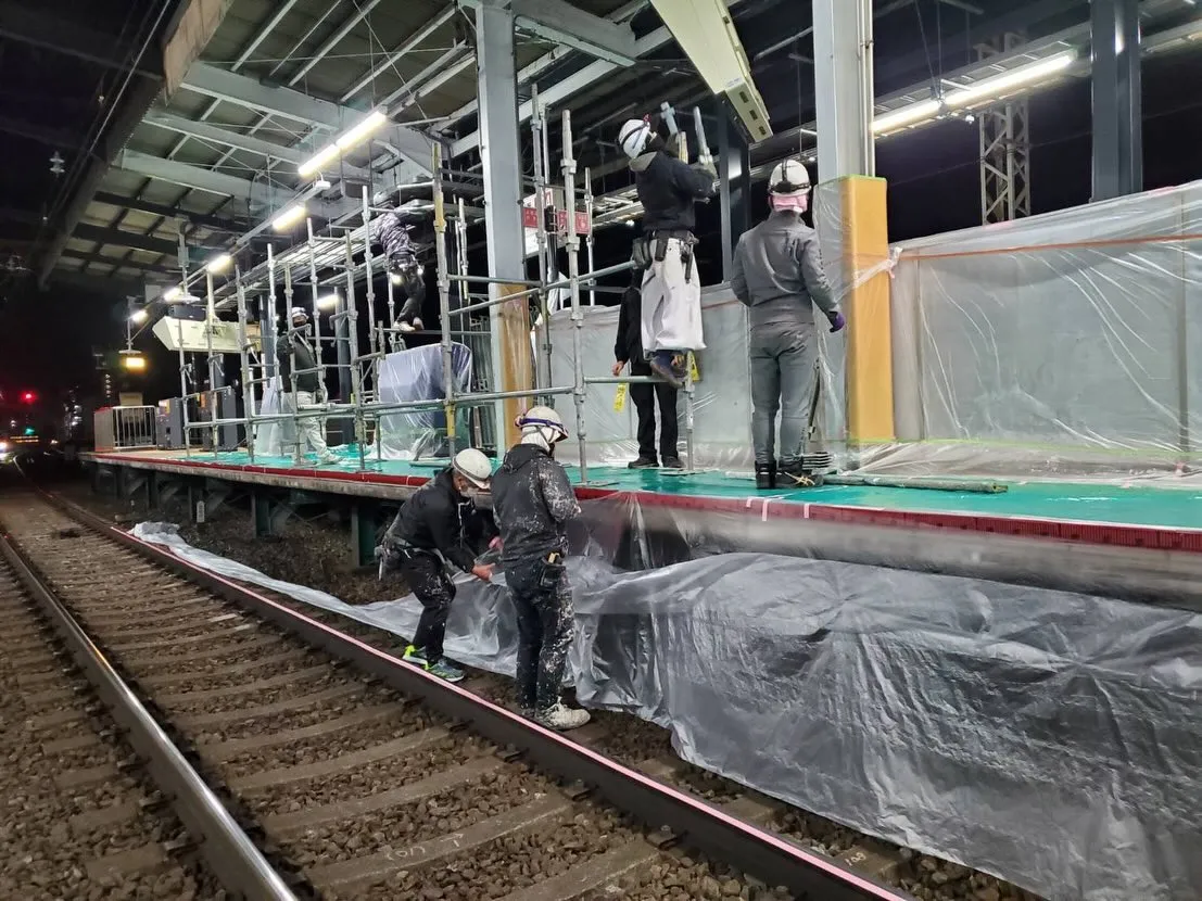 今週から鶴橋駅の夜間工事がスタートしました✨。